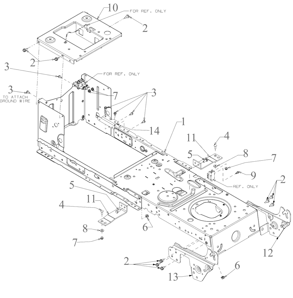 Frame Diagram and Parts List for 13BB77SS345 2023 Yard Machines Lawn Tractor